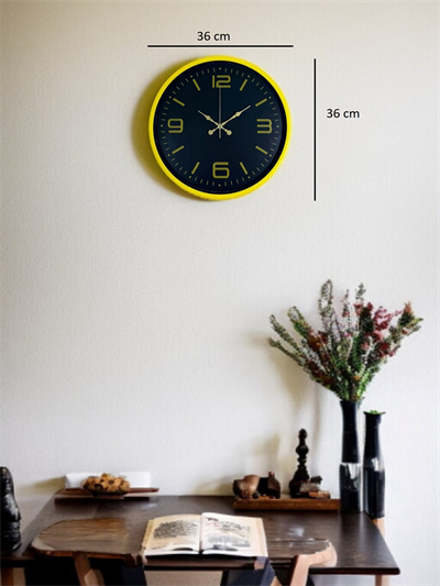 36 Cm Sarı Dekoratif Duvar Saati