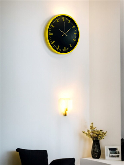36 Cm Sarı Dekoratif Duvar Saati