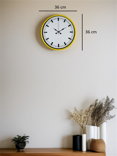 36 Cm Sarı Dekoratif Duvar Saati