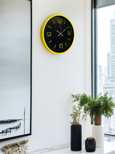 36 Cm Sarı Dekoratif Duvar Saati