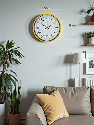 36 Cm Sarı Dekoratif Duvar Saati