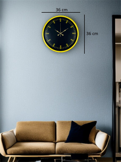 36 Cm Sarı Dekoratif Duvar Saati