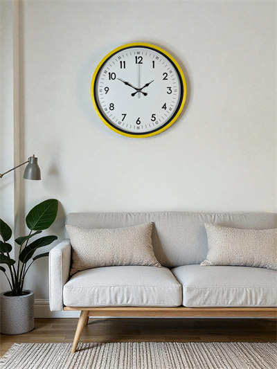 36 Cm Sarı Modern Dekoratif Duvar Saati