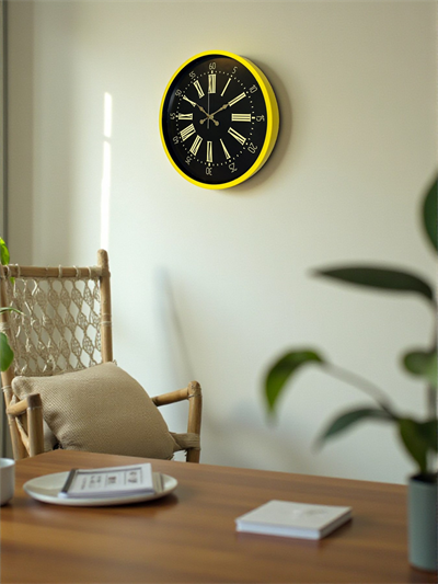 36 Cm Sarı Modern Duvar Saati