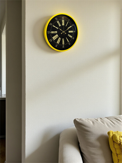 36 Cm Sarı Modern Duvar Saati