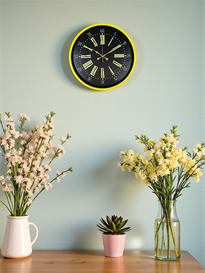 36 Cm Sarı Modern Duvar Saati