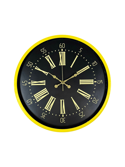 36 Cm Sarı Modern Duvar Saati