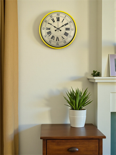 36 Cm Sarı Retro Duvar Saati