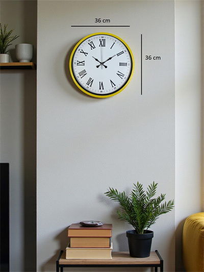36 Cm Sarı Roma Rakamlı Duvar Saati