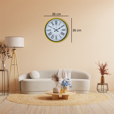 36 Cm Sarı Standart Duvar Saati