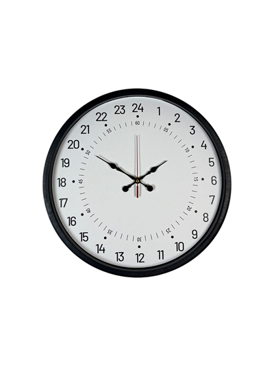 36 Cm Siyah 24 Saat Göstergeli Duvar Saati