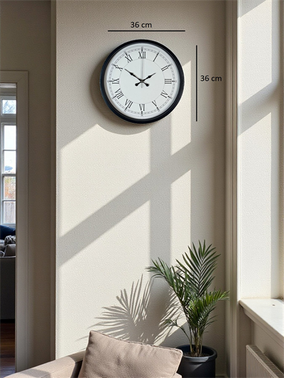 36 Cm Siyah Asil Roma Rakamlı Duvar Saati