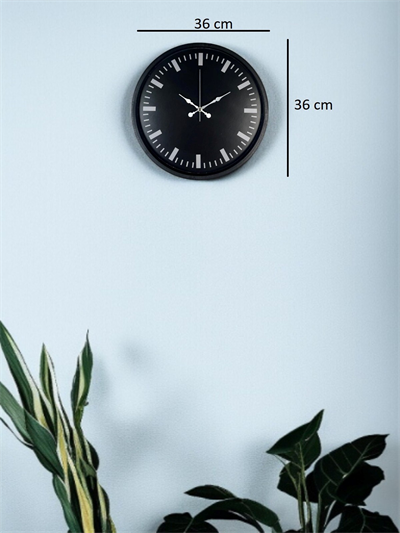 36 Cm Siyah Dekoaratif Duvar Saati
