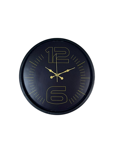 36 Cm Siyah Dekoratif Duvar Saati