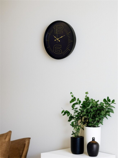 36 Cm Siyah Dekoratif Duvar Saati