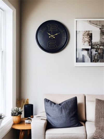 36 Cm Siyah Dekoratif Duvar Saati