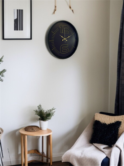 36 Cm Siyah Dekoratif Duvar Saati