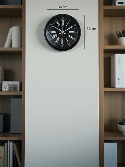 36 Cm Siyah Dekoratif Duvar Saati
