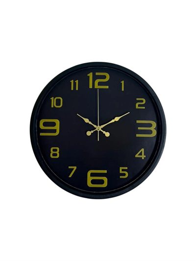 36 Cm Siyah Gold Rakamlı Duvar Saati