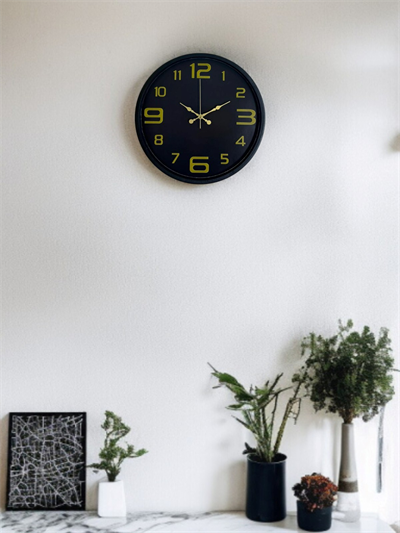 36 Cm Siyah Gold Rakamlı Duvar Saati