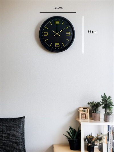36 Cm Siyah Modern Duvar Saati