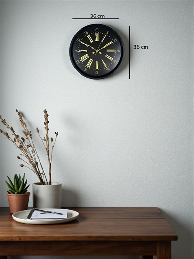 36 Cm Siyah Modern Duvar Saati