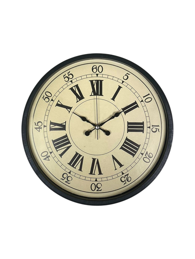 36 Cm Siyah Retro Tasarım Duvar Saati