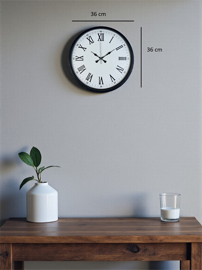36 Cm Siyah Roma Rakamlı Duvar Saati