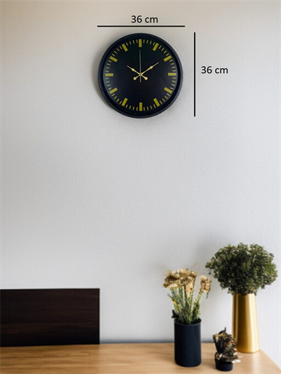 36 Cm Siyah Şık Duvar Saati