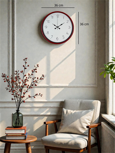 36 Cm Standart Kırmızı Duvar Saati