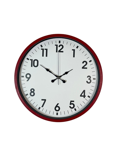 36 Cm Standart Kırmızı Duvar Saati