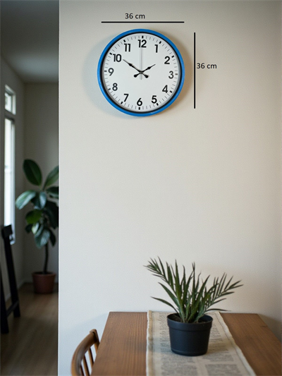 36 Cm Standart Mavi Duvar Saati