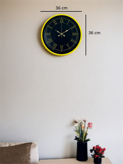 36 Cm Standart Sarı Duvar Saati