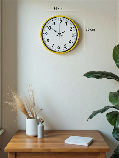36 Cm Standart Sarı Duvar Saati