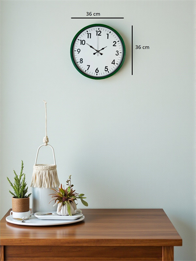 36 Cm Standart Yeşil Duvar Saati