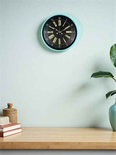 36 Cm Turkuaz Dekoratif Duvar Saati