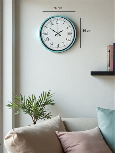 36 Cm Turkuaz Dekoratif Duvar Saati