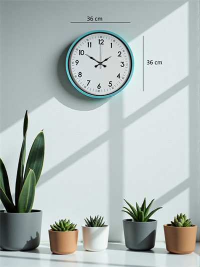 36 Cm Turkuaz Dekoratif Duvar Saati