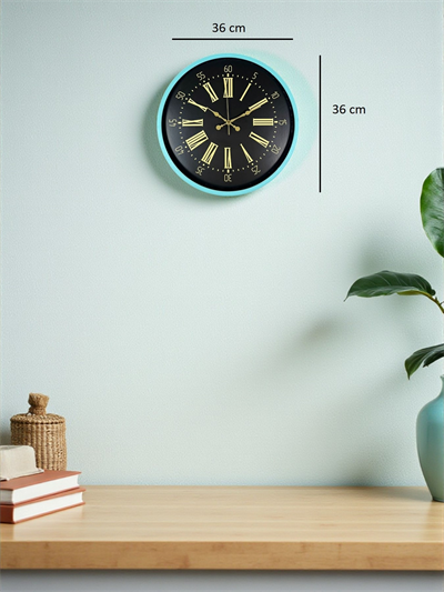 36 Cm Turkuaz Dekoratif Duvar Saati