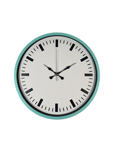 36 Cm Turkuaz Sade Şık Duvar Saati