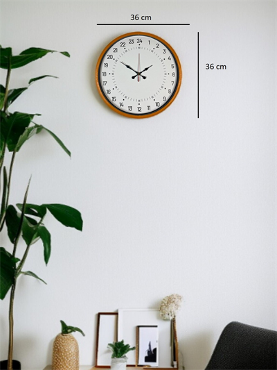36 Cm Turuncu 24 Saat Göstergeli Özel Tasarım Duvar Saati