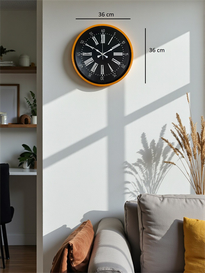 36 Cm Turuncu Dekoratif Duvar Saati