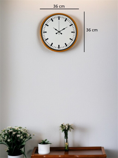 36 Cm Turuncu Sade Şık Duvar Saati
