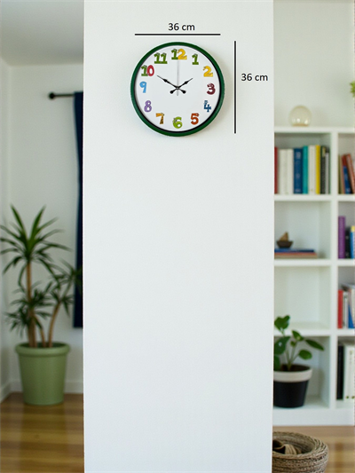 36 Cm Yeşil Çocuk Odası Duvar Saati