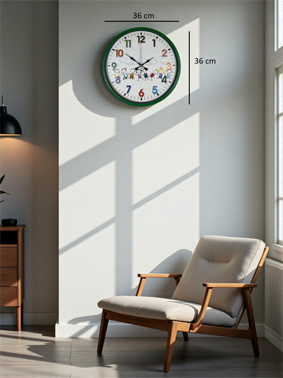 36 Cm Yeşil Çocuk Odası Duvar Saati