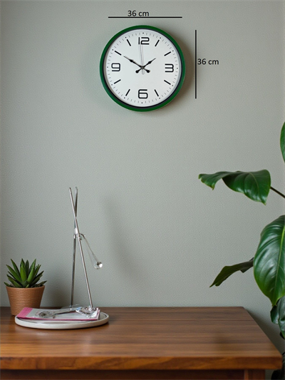 36 Cm Yeşil Modern Dekoratif Duvar Saati