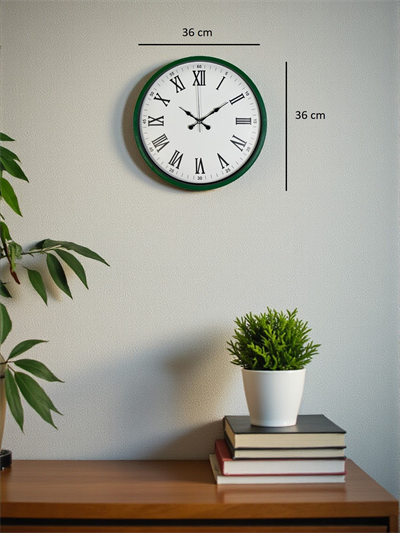 36 Cm Yeşil Roma Rakamlı Duvar Saati