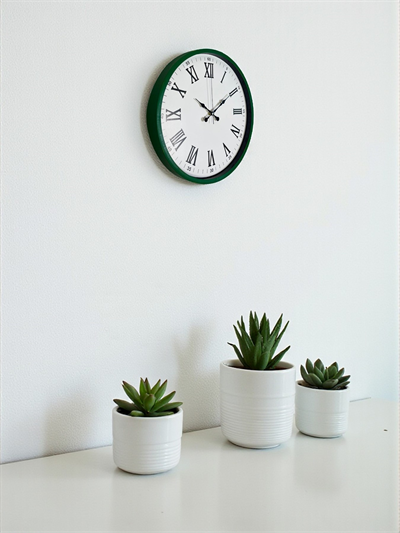 36 Cm Yeşil Roma Rakamlı Duvar Saati