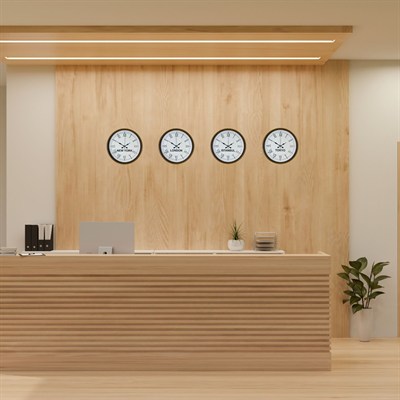 36 cm 4’lü Dünya Saatleri Kahverengi Roma Rakamlı