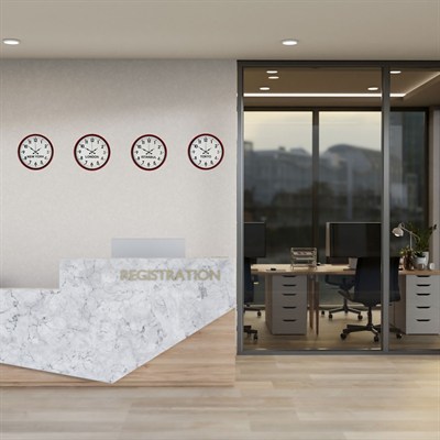 36 cm 4’lü Dünya Saatleri Kırmızı